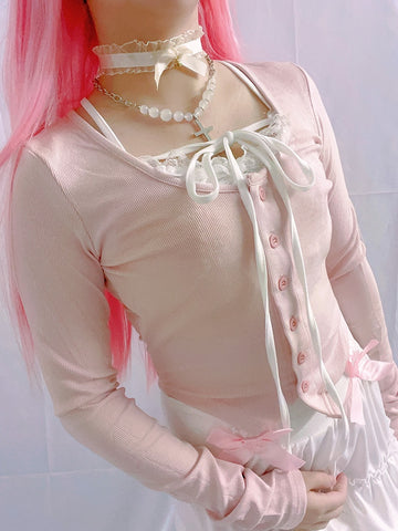 Pink Kawaii Lolita Japanese Aesthetic T shirt
