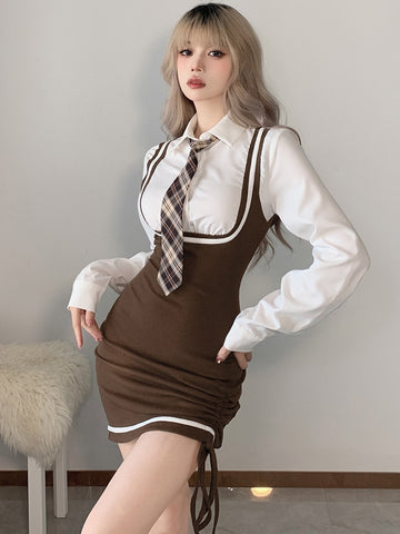 Fashion Casual Elegant Patchwork Knitting Kawaii Dress