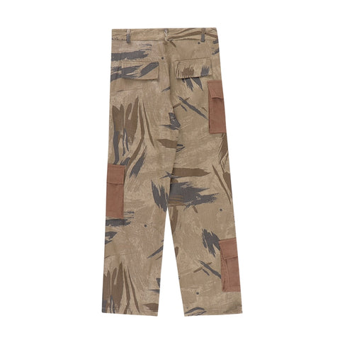 Pockets Patchwork Camouflage Cargo Pants