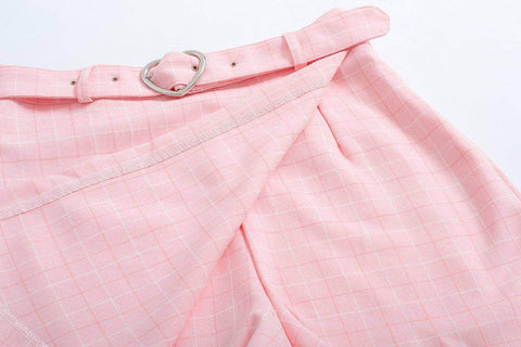 Chiffon Plaid Skirt