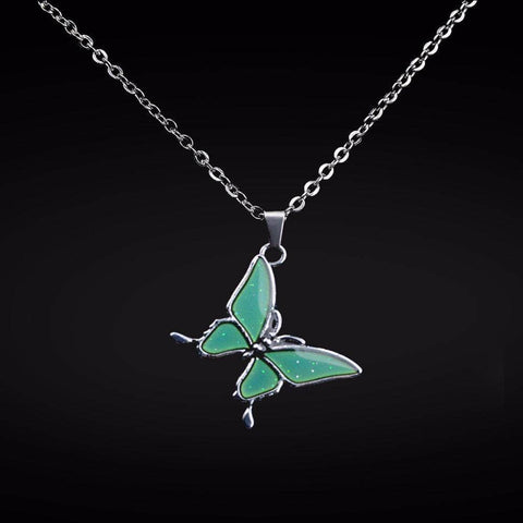 Temperature Control Color Change Butterfly Necklace