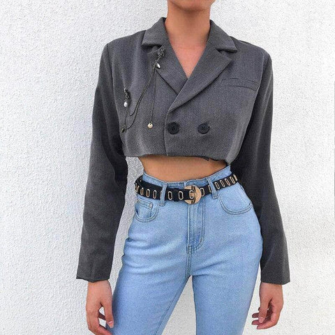 2 Buttons Cropped Coat