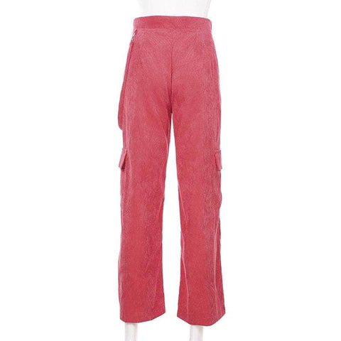 Pink Corduroy Straight Pants