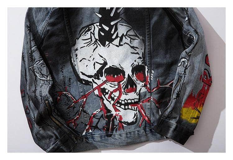 Skull Retro Rock Vintage Denim jacket