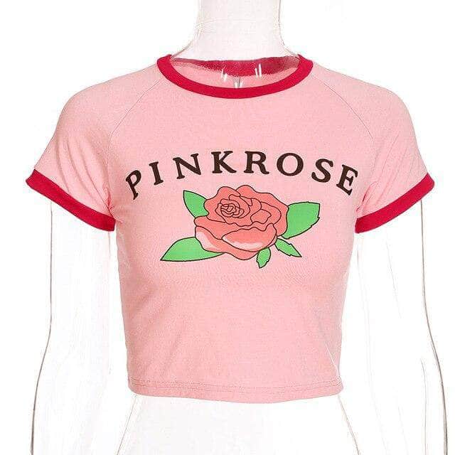 Pink Rose Crop Top