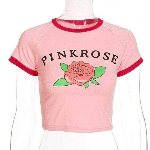 Pink Rose Crop Top