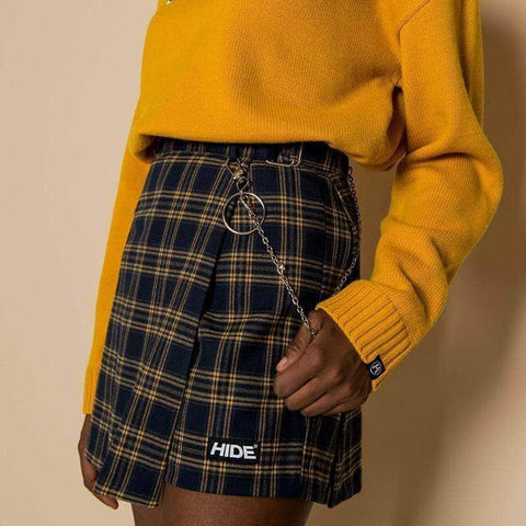 /Vintage Plaid HIDE Skirt\