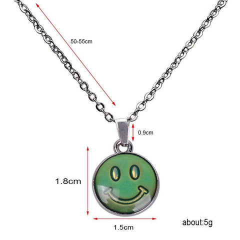 Temperature Control Color Change Smiley Face Nacklace