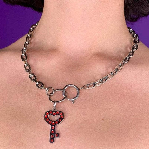 CHARMIEZZ Hearts Key Pendant Necklace
