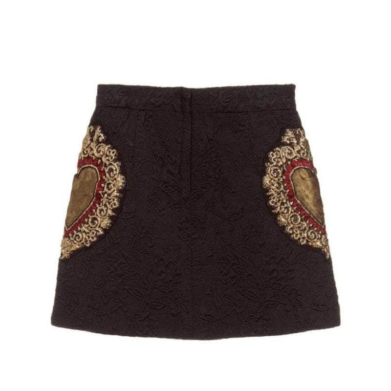 Heart esdonari Embroidery A Line Skirt ( Limited Edition )