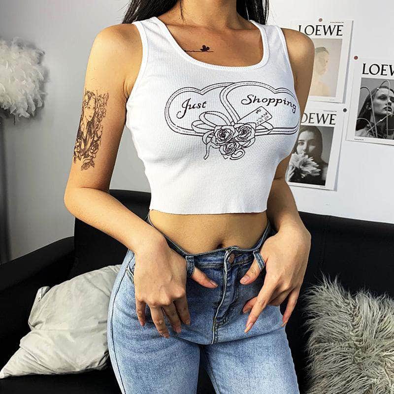 JUST SHOPPING Cropped Tank Top