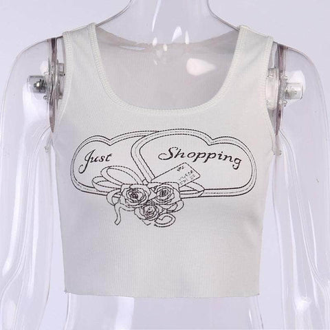 JUST SHOPPING Cropped Tank Top