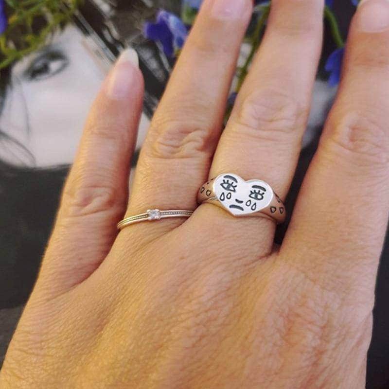 Crying Face Ring
