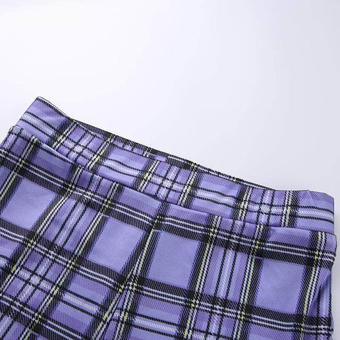 Purple Retro Plaid Pants