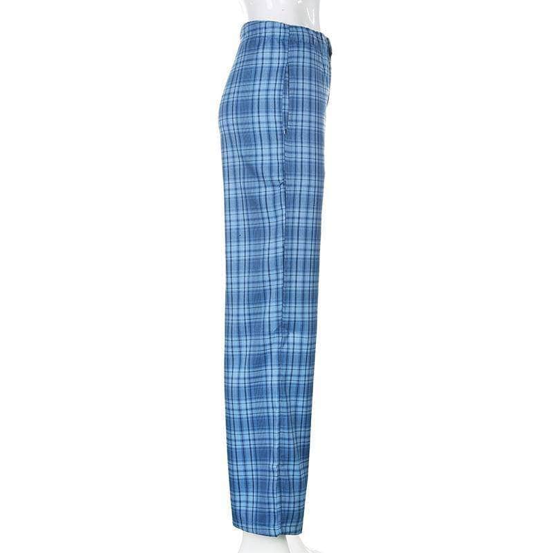 Blue Plaid Pants