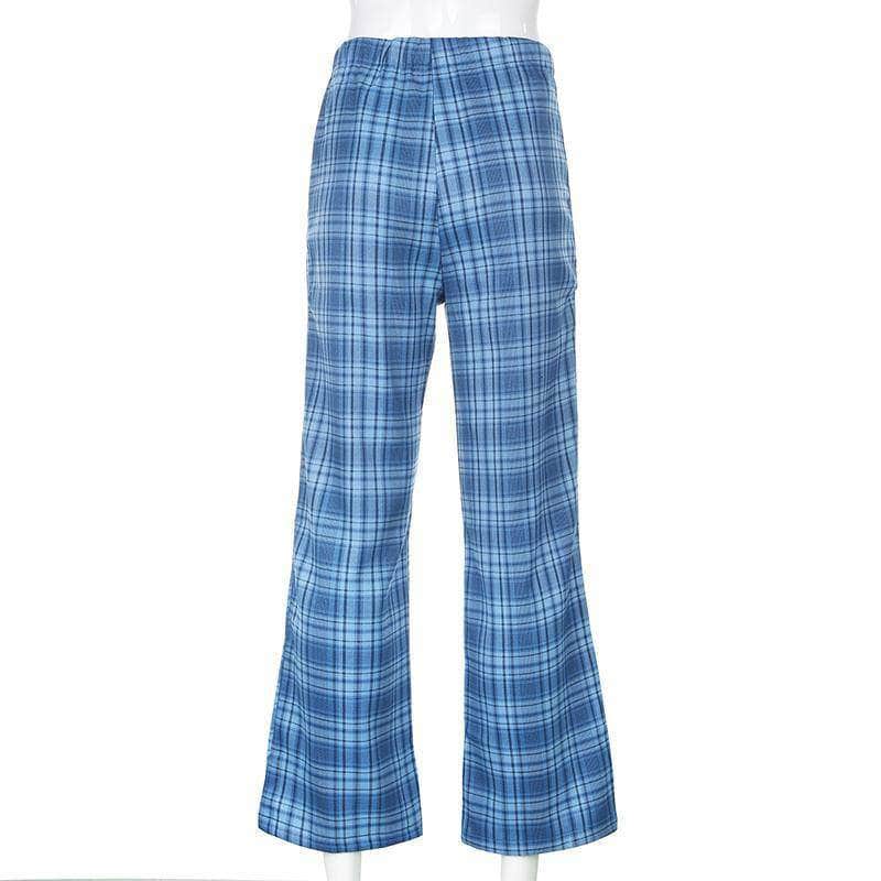 Blue Plaid Pants