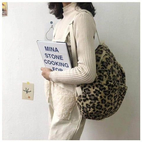 Leopard Fur Backpack