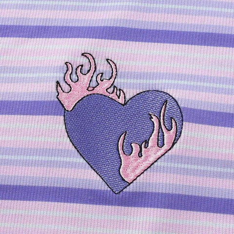 Striped Flamable Heart