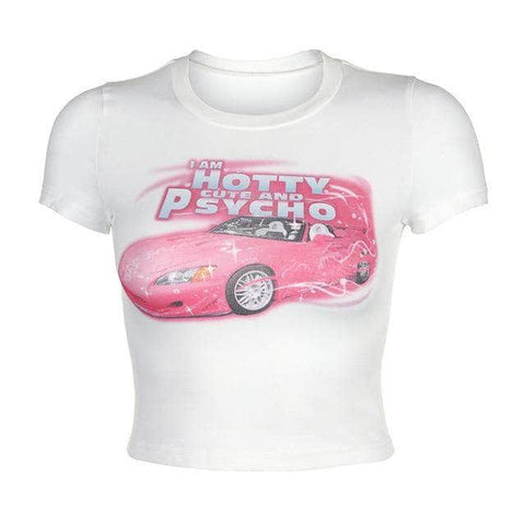 Pink Super Car Crop Top