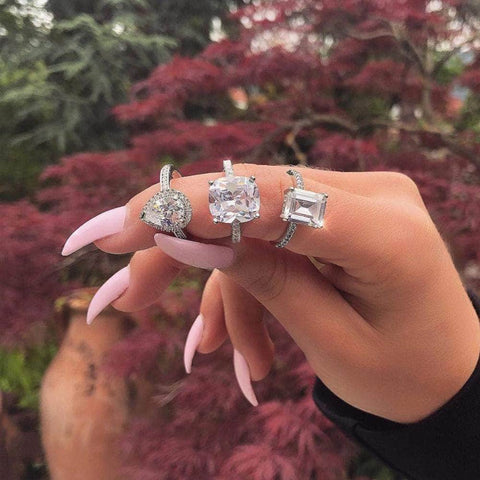 925 Sterling silver AAAAA Cz Stone Rings