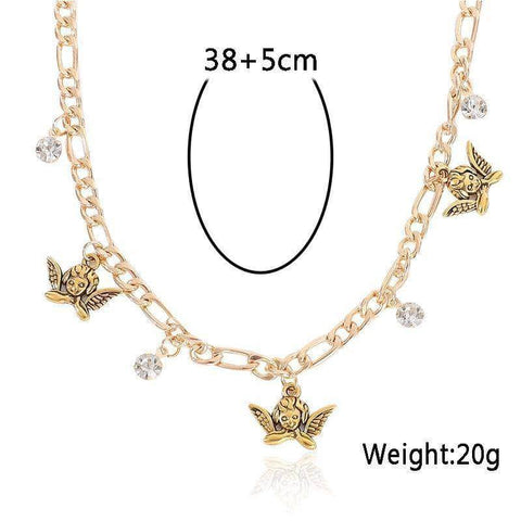 Angel Crystal Pendant Clavicle Necklace