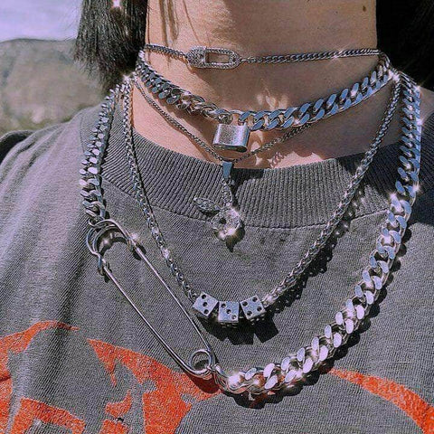 CHARMIEZZ Multi-Layer Dice Choker Necklace