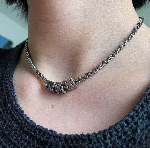 CHARMIEZZ Multi-Layer Dice Choker Necklace