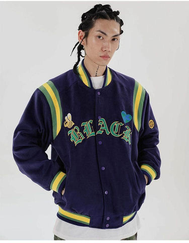 SunFlower Embroidery Baggy Baseball Jacket