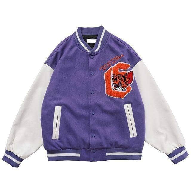 Fox Embroidered Double-Sided Baseball Jacket