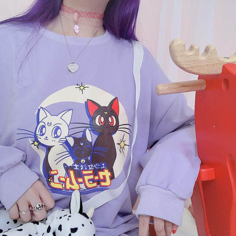 Sailor Moon Cats Oversized Sweatshirt