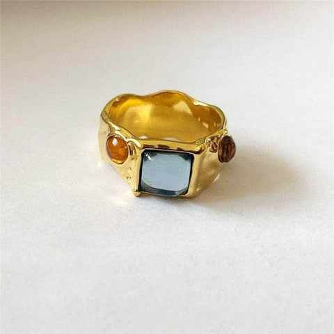 Vintage Baroque Premium Gold-Plated Crystal Rhinestone Rings