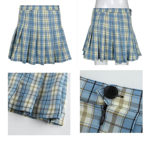 Plaid High Waist Skirts