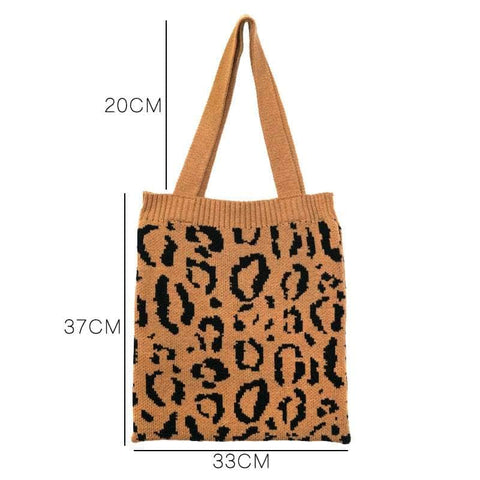 Leopard Knitted Tote Bag
