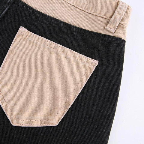 Patchwork BB Straight Jeans