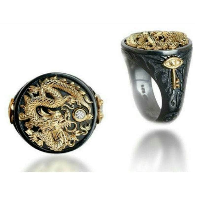 CHARMIEZZ CZ Stone Gold Vintage Dragon Ring