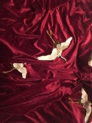 Vintage Embroidery Velvet Chinese Tie Up Coat