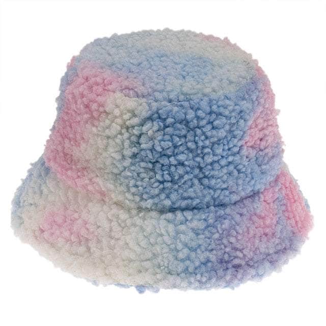 Tie Dye Faux Fur Bucket Hat