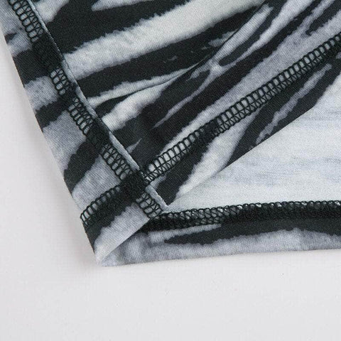 Velvet Zebra Long Sleeve Crop Top