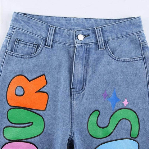 de suits Rainbow Graffiti Jeans
