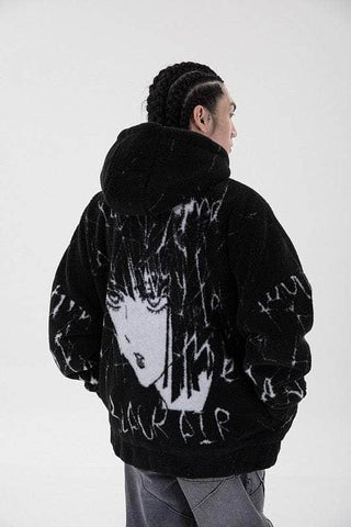 Sherpa Thick Hooded Anime Jacket