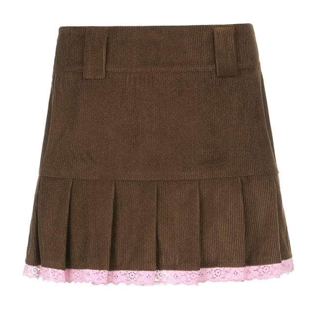 Corduroy  Pleated Skirt