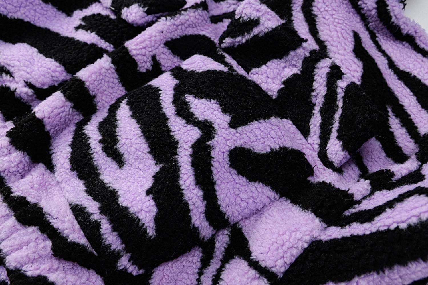 Purple Zebra Fluffy Jacket