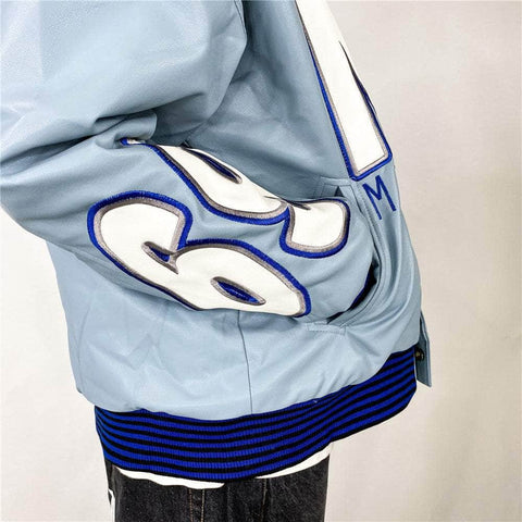 20AW Embroidered PU Leather Jacket