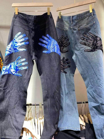 Retro Hands Patch Bf Jeans