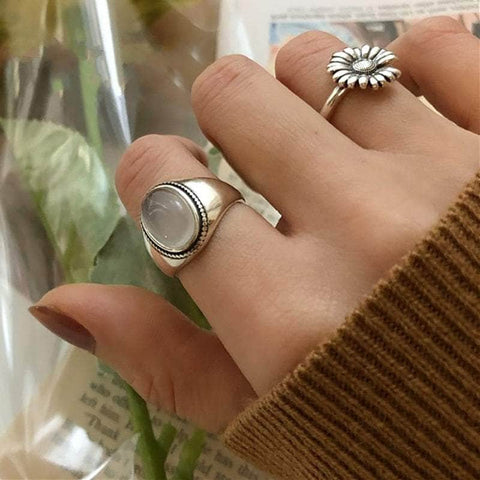 CHARMIEZZ 925 Sterling Silver Daisy Ring