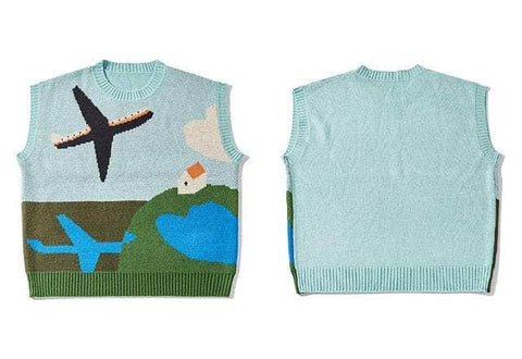 Knitted Airplane Jumper Sweater
