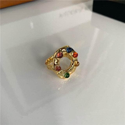 Vintage Baroque Premium Gold-Plated Crystal Rhinestone Rings