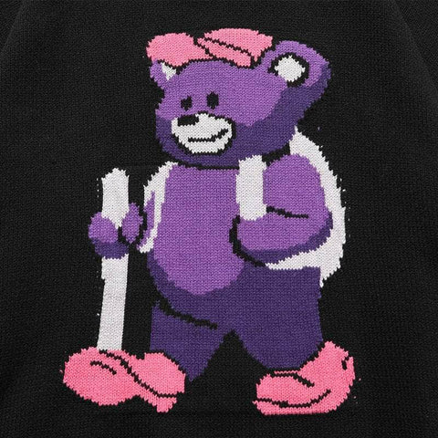 Bear  Knitted Retro Sweater