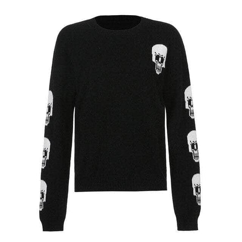 Skulls Cropped Sweater