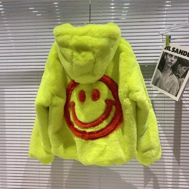 Fleece Back Smiling Face Coat